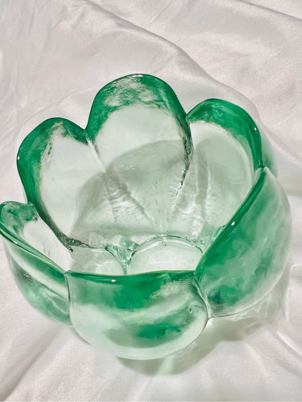 Green Glass Tulips Floral Candle holders - Home Art